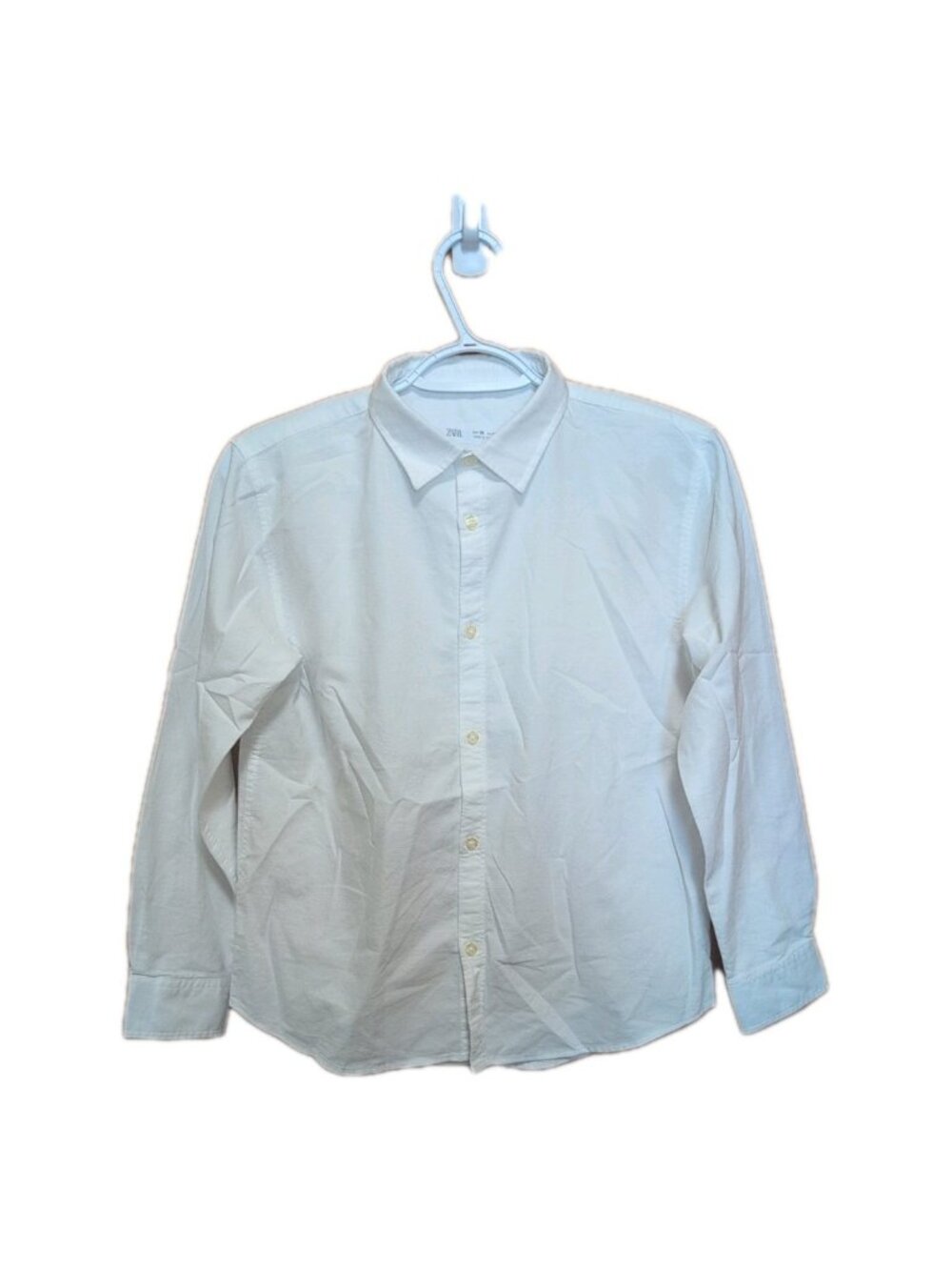 Zara Shirt Women's Size 10 White Long Sleeve Dress Solid Button Up Cotton